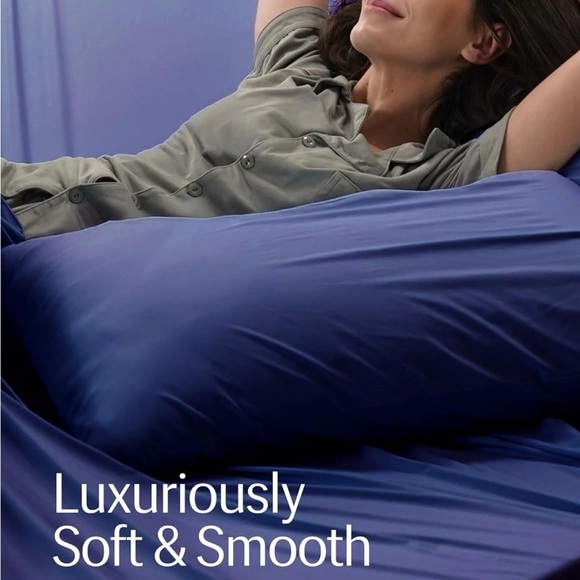 REST Evercool Cooling flat Full/Queen Flat Sheet Hot Sleeper 90” X 90” Navy - Picture 4 of 7